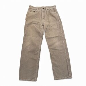 LLBean Corduroy Pants Mens 32x30 Tan Beige Khaki Casual Straight Leg Cotton